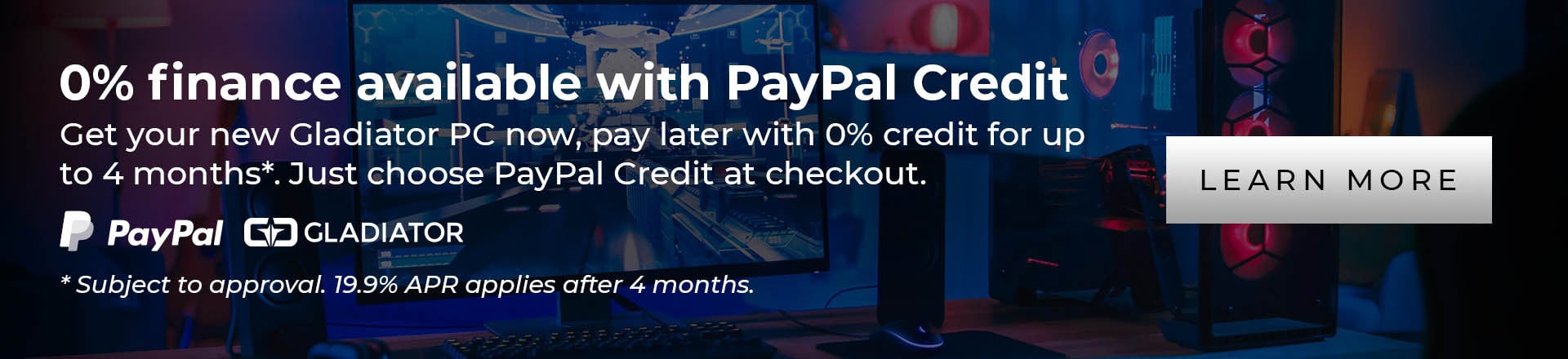 0 Percent Finance available with PayPal Credit